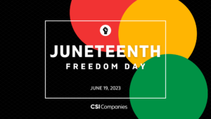 Juneteenth: Freedom Day. Red, Yellow, and Green Circles. 