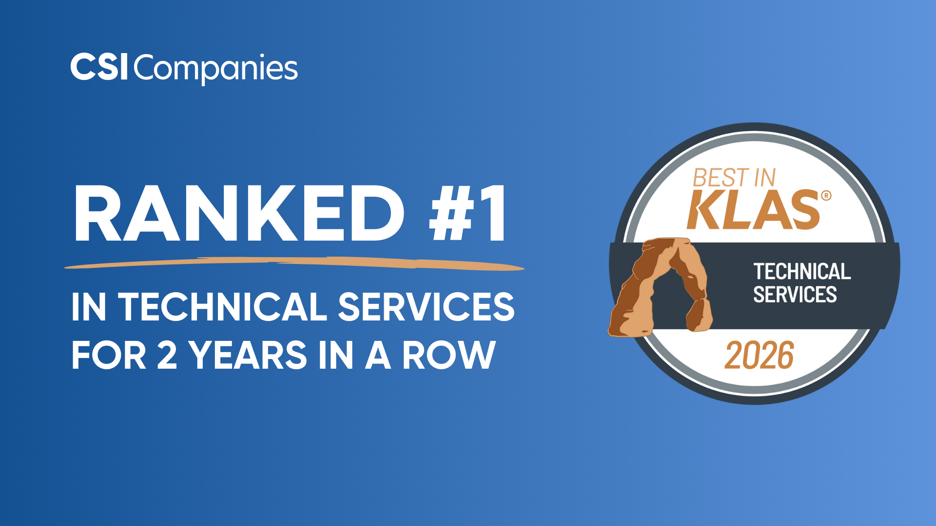 CSI Companies Named 2026 Best in KLAS for Technical Services for Second Consecutive Year 
